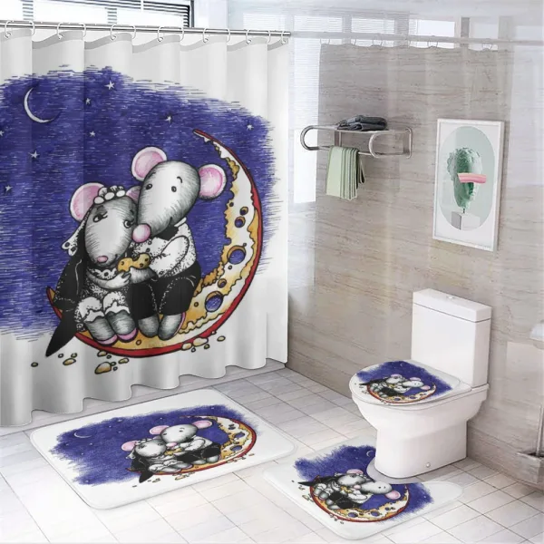 Valentines Couple Wedding on a shower curtain