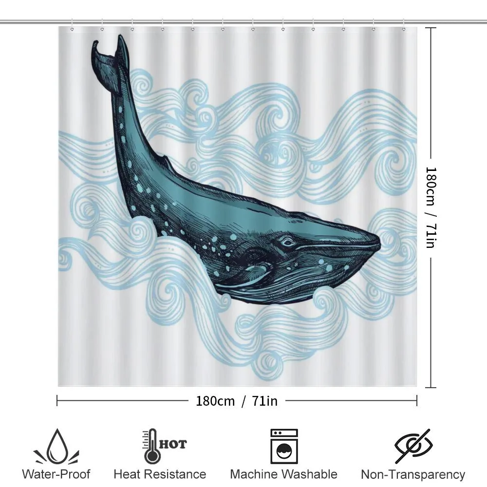 Whale with Striped Wave — Detail 2