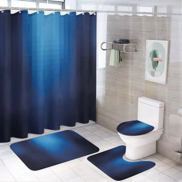 Blurry Mosaic Pixel Square on a shower curtain