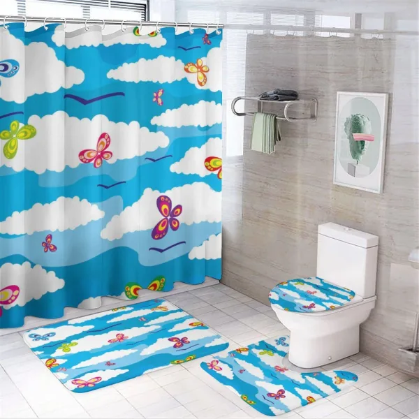 Clouds Butterfly Summer on a shower curtain