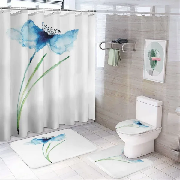 Cornflower Botany on a shower curtain
