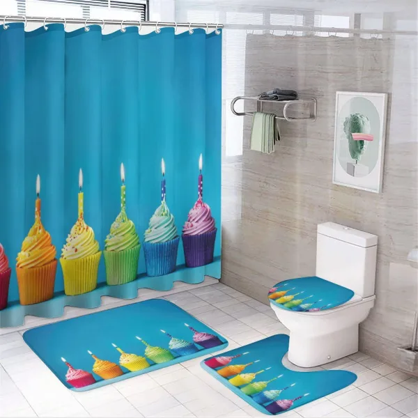 Cupcakes Party Food on a shower curtain
