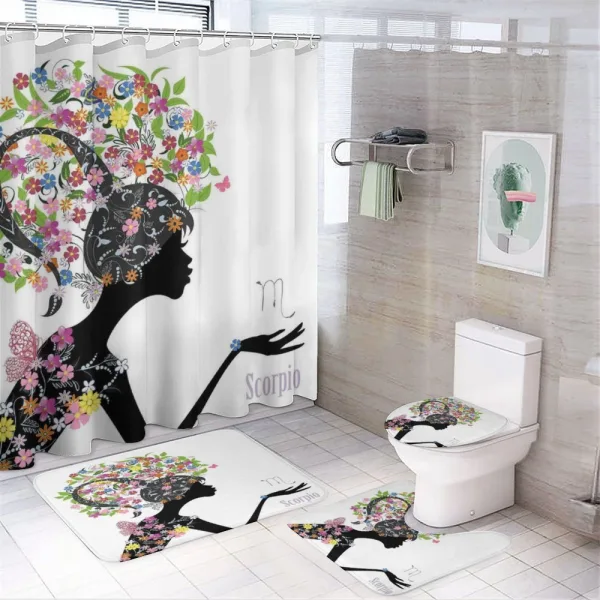 Floral Girl on a shower curtain