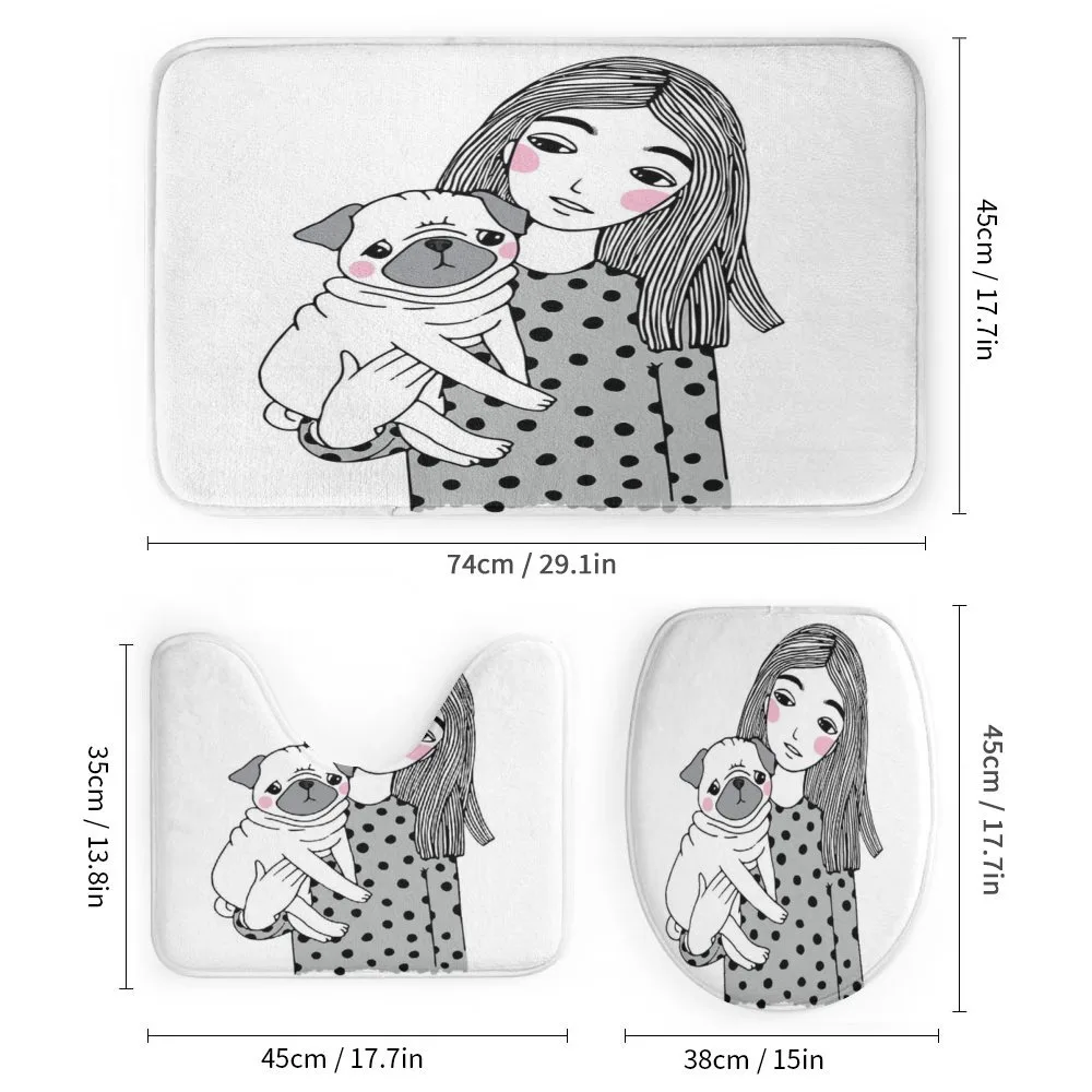 Girl Holding Her Pug Love — Detail 1