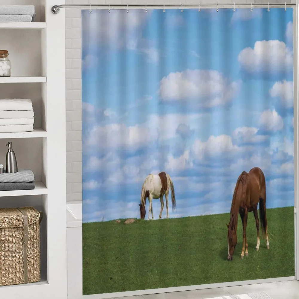 Horses Grazing Meadow — Detail 4