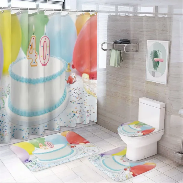 Joyful Party and Cake on a shower curtain
