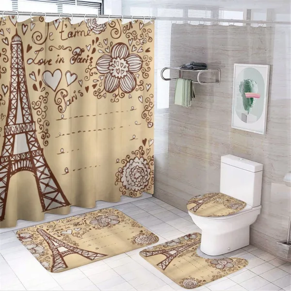 Love in Paris Flowers on a shower curtain