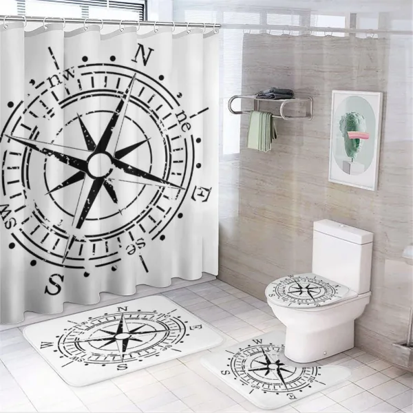 Monochrome Simplistic on a shower curtain