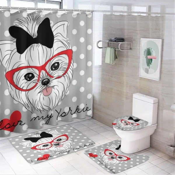 Nerd Glasses Love Heart on a shower curtain