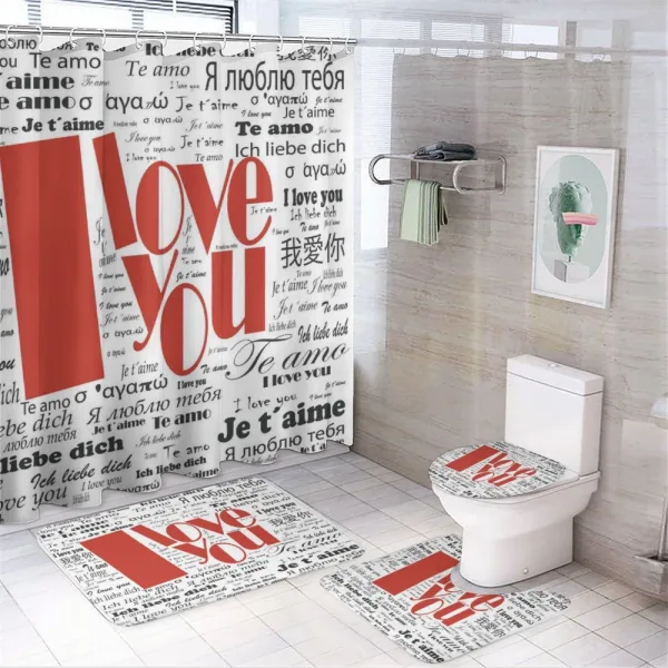 Newspaper Words on a shower curtain