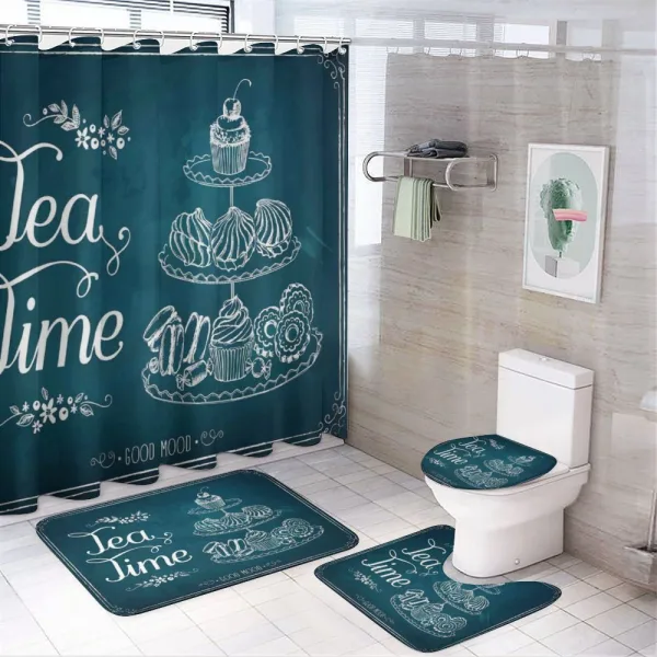 Pastries Bakery Drawing Art on a shower curtain