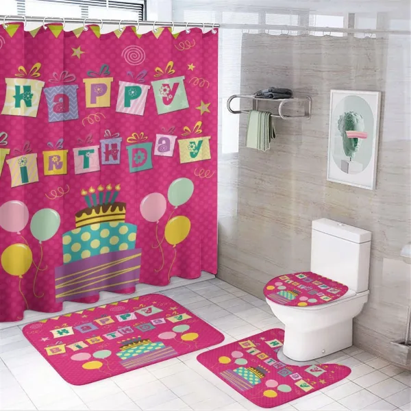 Present Boxes Pink on a shower curtain