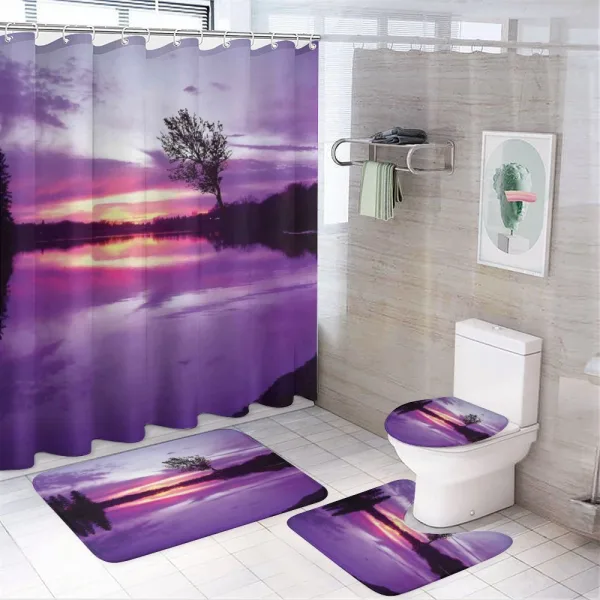 Purple Shade Skies on a shower curtain