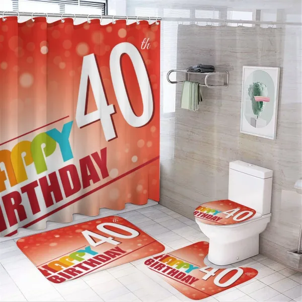 Retro Invitation on a shower curtain