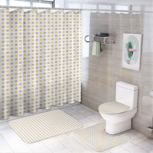 Shabby Colored Dots on a shower curtain