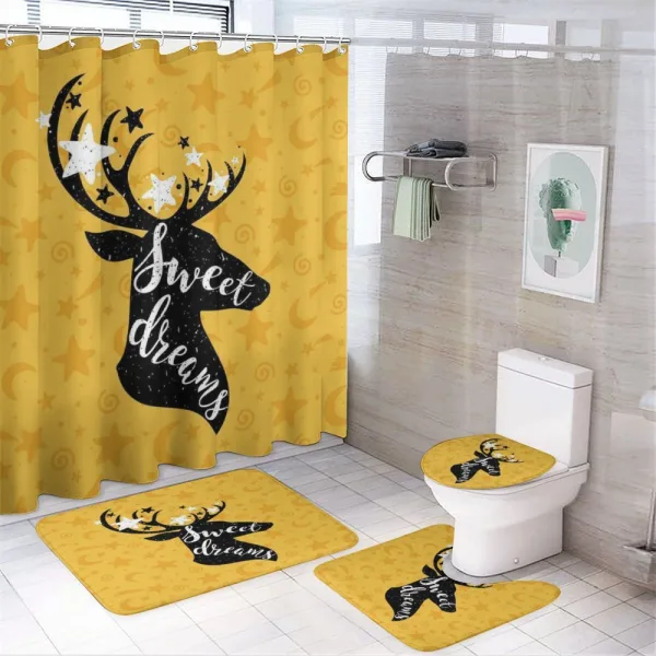 Silhouette of Deer on a shower curtain