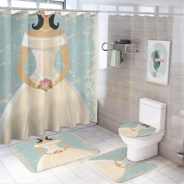 Sketch Bride Dress on a shower curtain