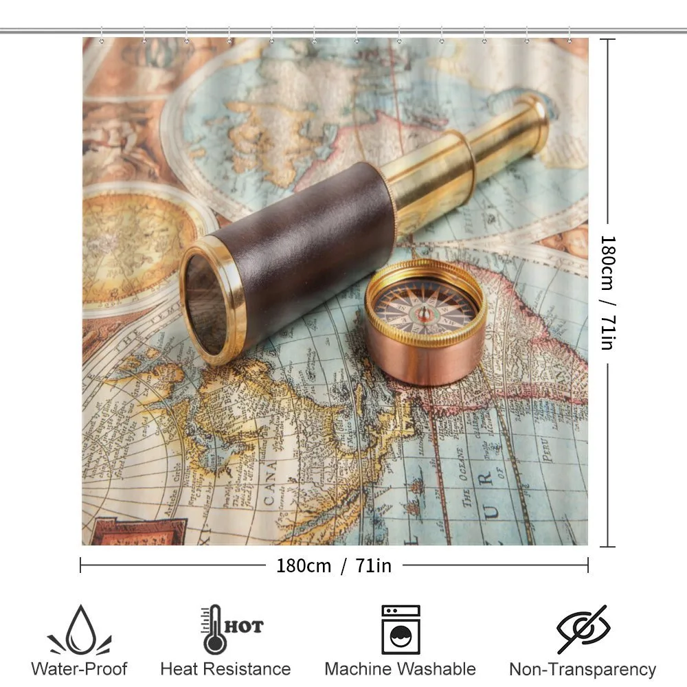 Telescope on Antique Map — Detail 2