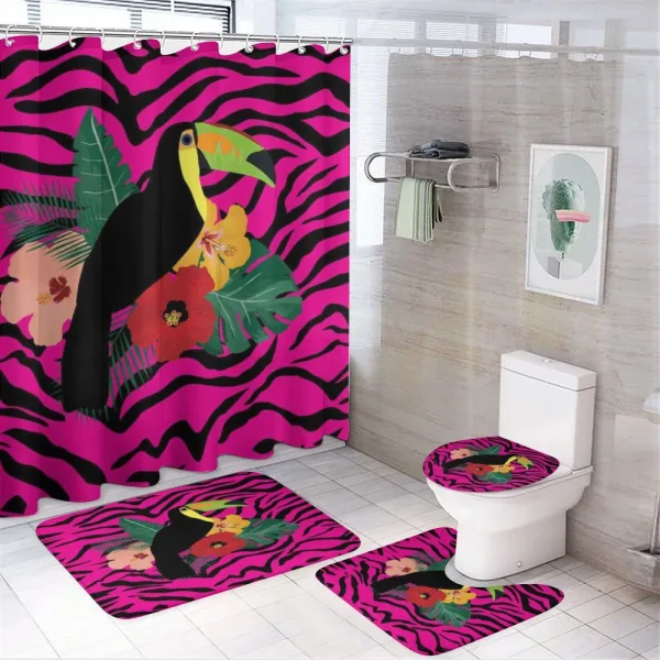 Toucan Bird Plants on a shower curtain