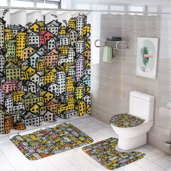 Unplanned Urbanization on a shower curtain