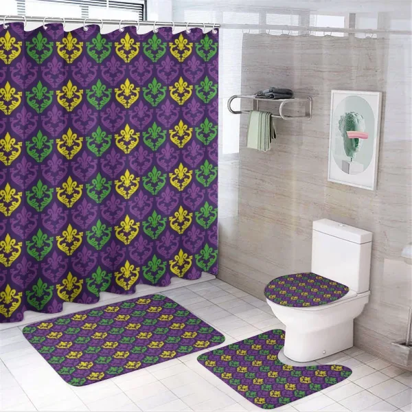 Antique Motifs Tile on a shower curtain