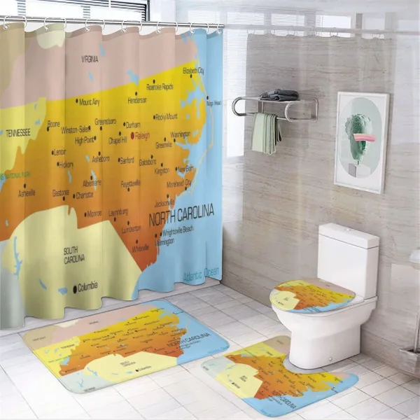 Atlantic Ocean State on a shower curtain