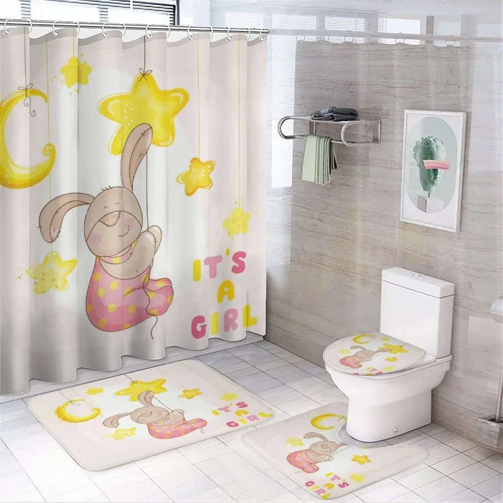 Cartoon Bunny Stars Moon — Your design