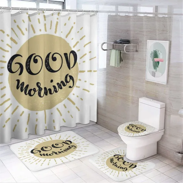 Cartoon Sun on a shower curtain