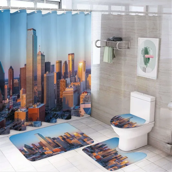 Dallas Sunset on a shower curtain