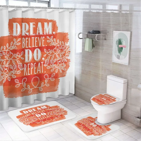 Dream Believe Do Repeat Leaf on a shower curtain