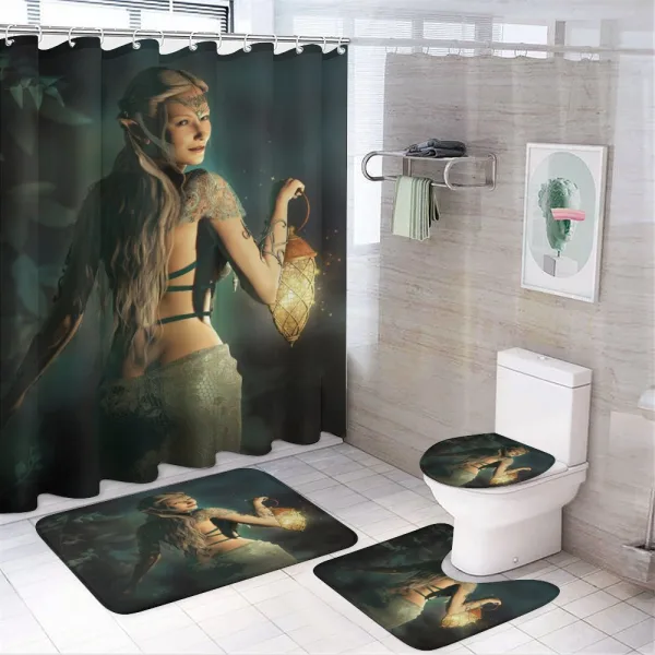 Elf Princess Lantern on a shower curtain