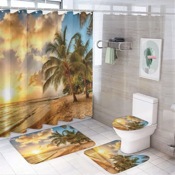Exotic Sandy Beach on a shower curtain