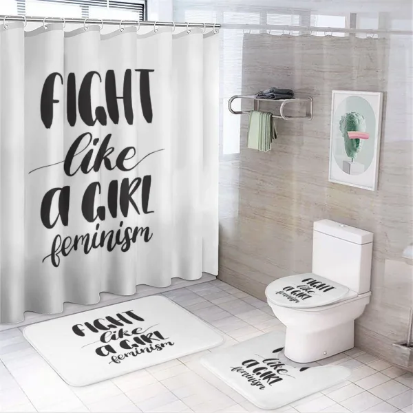 Feminism Through Typo on a shower curtain