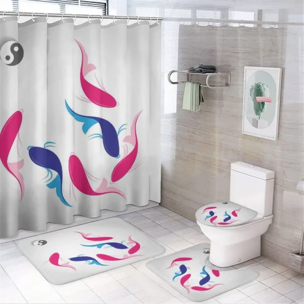 Fish Yin Yang on a shower curtain