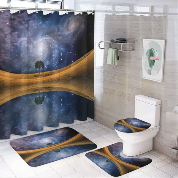 Galaxy with Star Meteors on a shower curtain