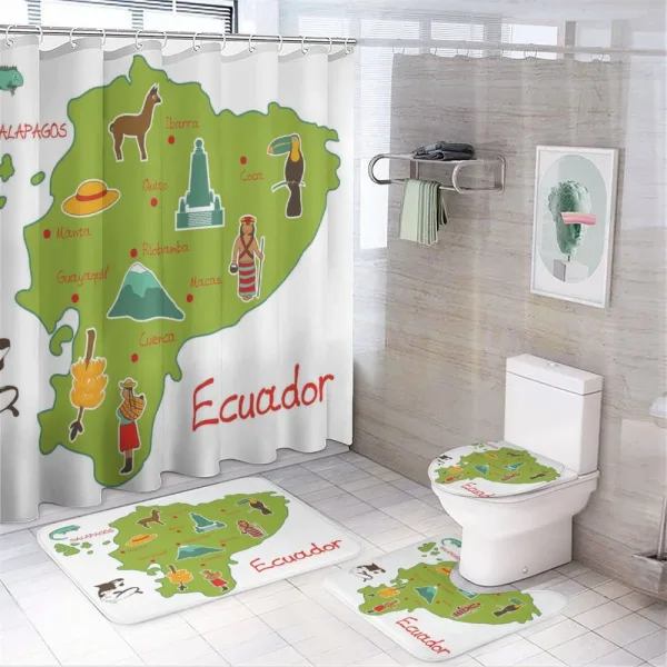 Infographic Map Landmarks on a shower curtain