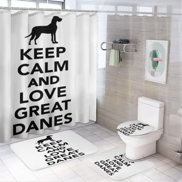 Keep Calm and Love Text on a shower curtain