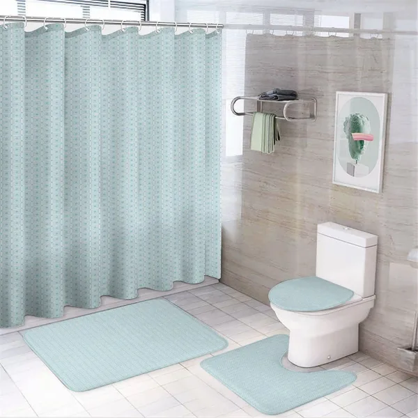 Nested Square Shapes on a shower curtain