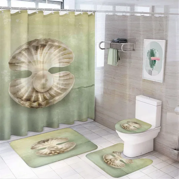 Open Shell Marine Life on a shower curtain