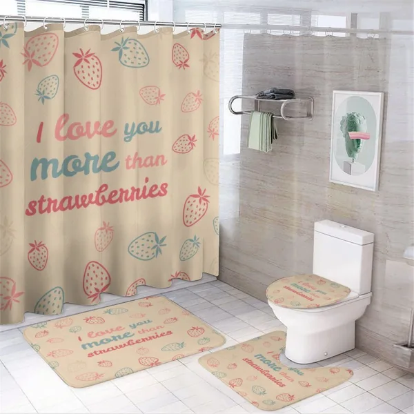 Pastel Strawberry on a shower curtain