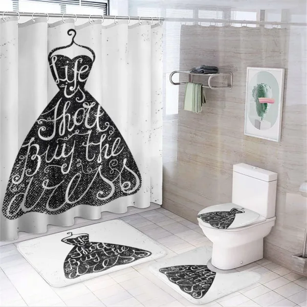 Positive Words on Hanger on a shower curtain