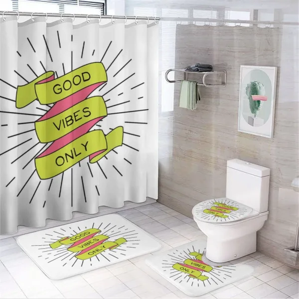 Positive Words Rays on a shower curtain