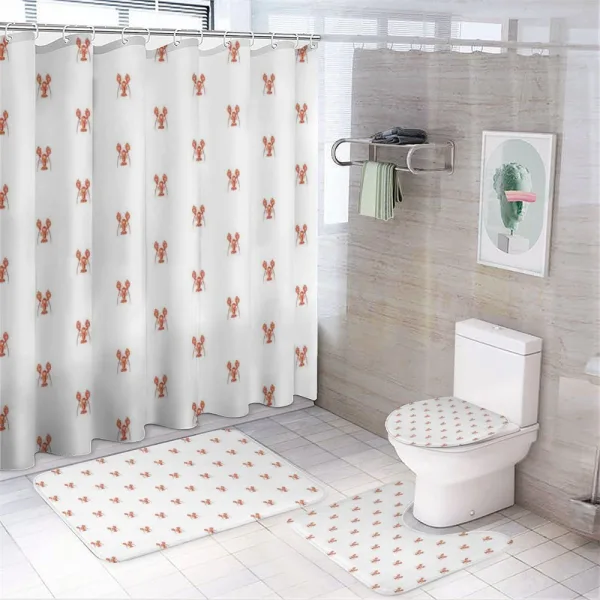 Symmetrical Lobsters on a shower curtain
