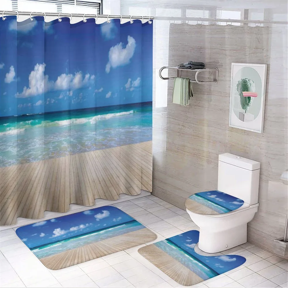 Waves on Wooden Pier Shore — Your design