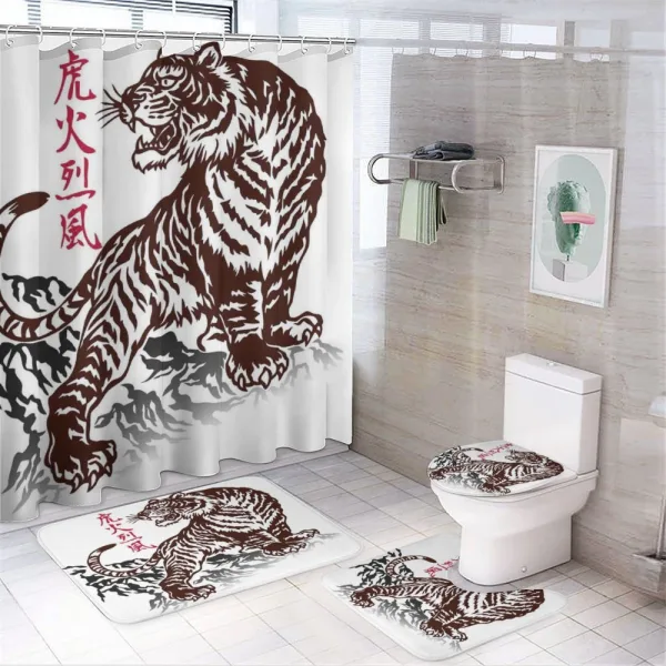 Wild Chinese Tiger on a shower curtain