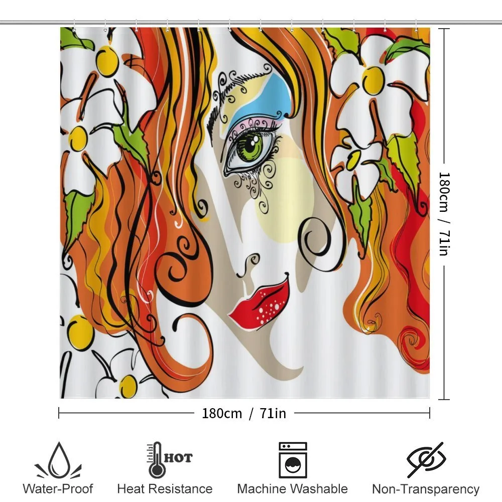 Woman Red Hair Floral — Detail 2