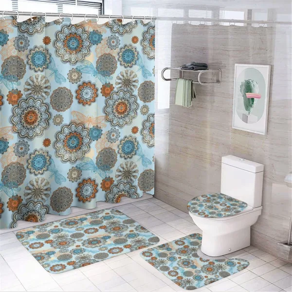 Abstract Drawing on a shower curtain