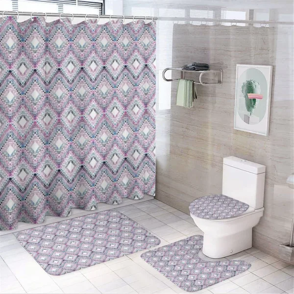 Abstract Tribal Pattern on a shower curtain