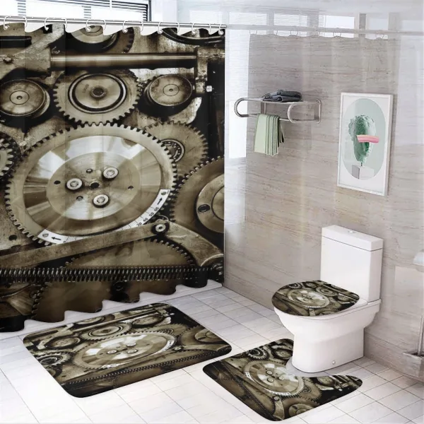 Aged Gears on a shower curtain