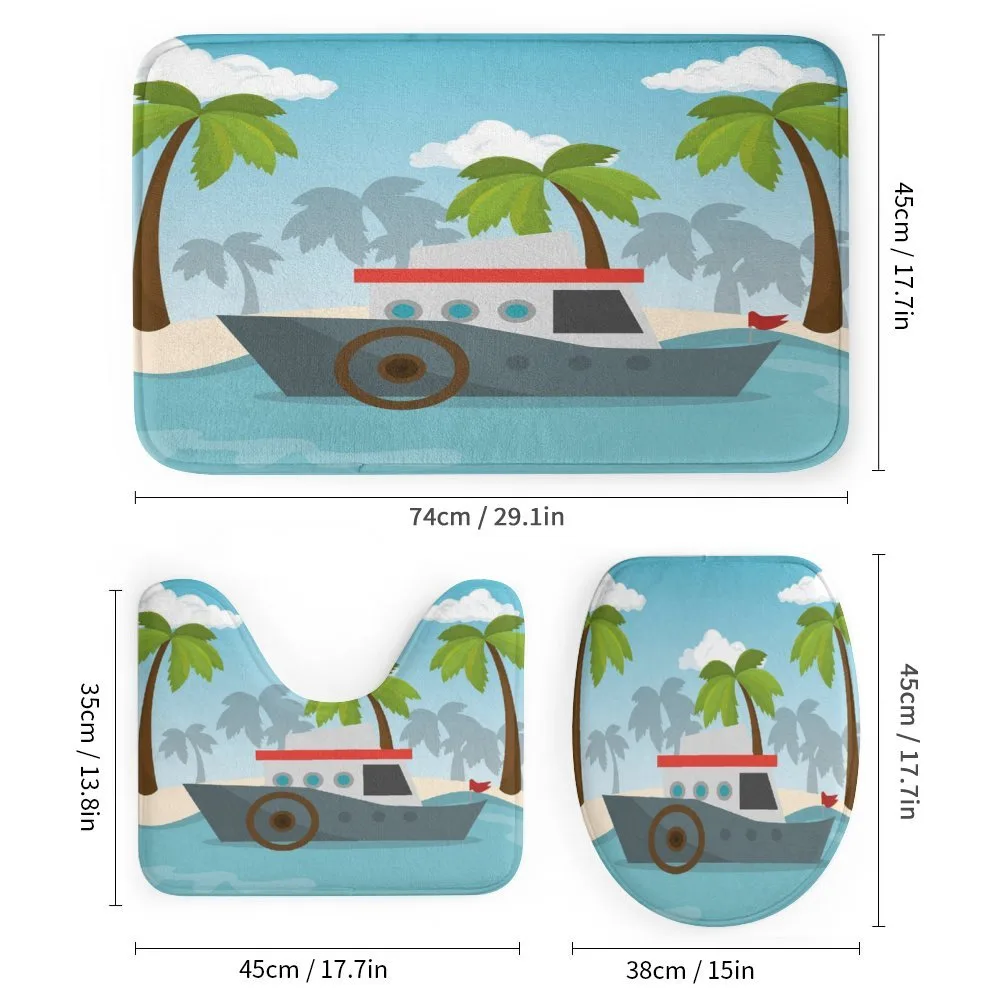 Cartoon Boat Palms — Detail 1